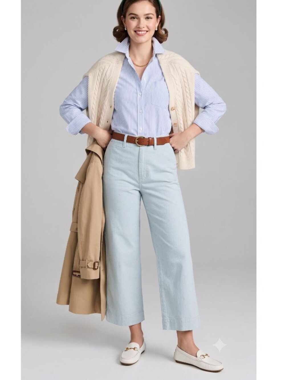 Madewell SZ 30 Wide-Leg Pants Speckled Denim High-Waist Size 30 Preppy Boho